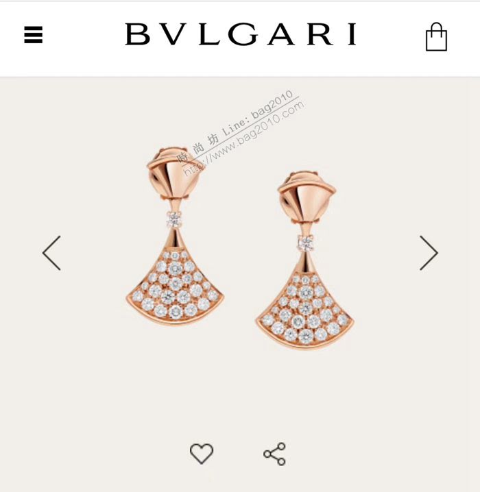 Bvlgari飾品 寶格麗Diva系列 大號裙子扇形耳釘  zgbq3048